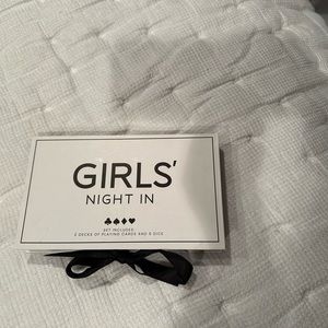 Girls night in paying cards and dice game set
